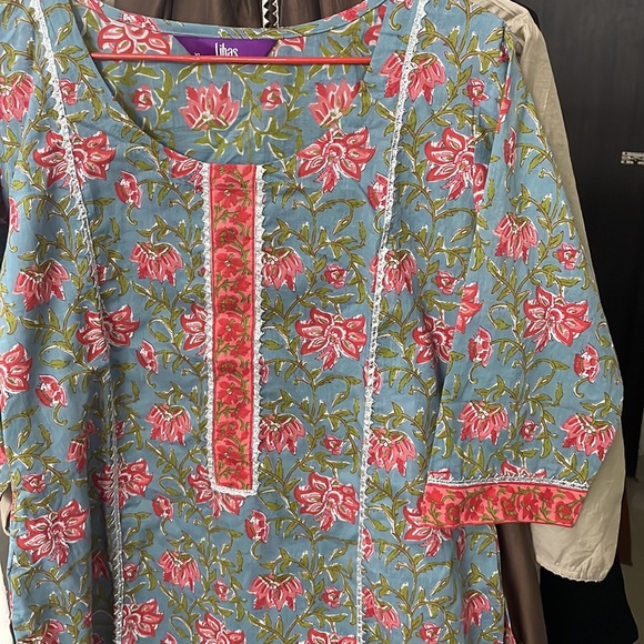 Libas Printed Cotton Straight Kurta with Palazzos & Dupatta | NWOT - Picture 13 of 17